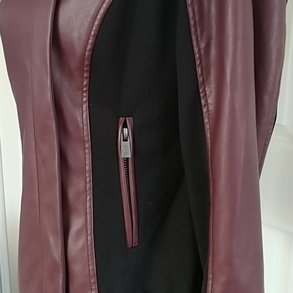 G by Giuliana faux leather & knit Jacket Sz XS - Picture 8 of 12